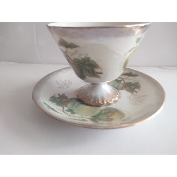 Vintage Tea Cup and Saucer Set Ucagco Ceramics Japana 1950's September Melons - Picture 3 of 13